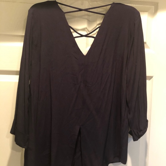 Sophie Rue Cross Back Detail Navy Blouse - Picture 6 of 12